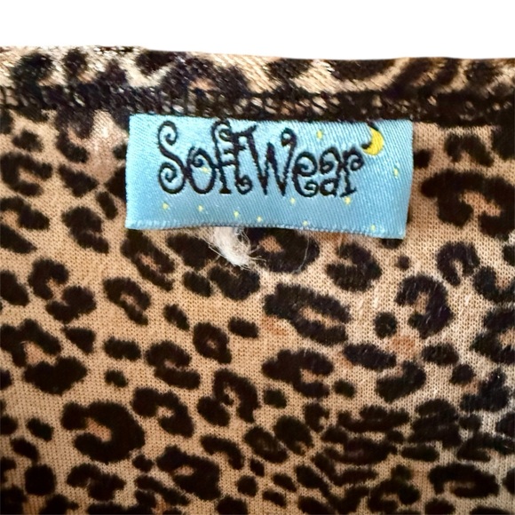 Y2K Leopard Animal Print Velvet Cropped Style by Sleep Wear Sz XL - Picture 3 of 5